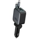 99W Car Charger with USB-C, USB-A, and Lightning Connectors 1