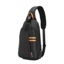 Black Sling Backpack with Orange Accents 1