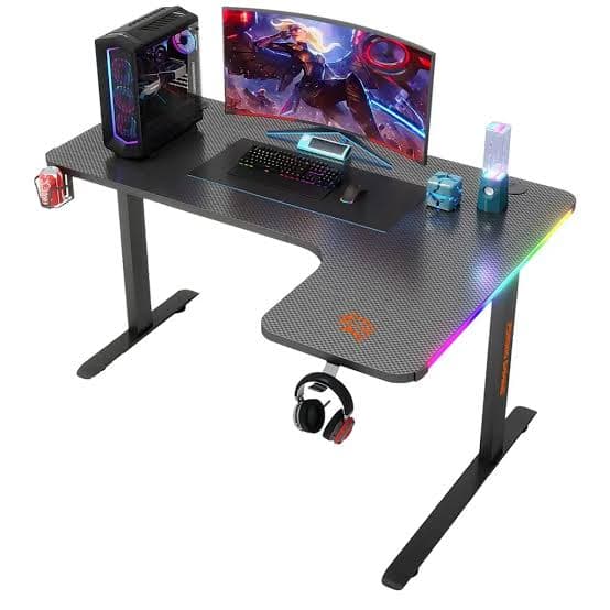 RGB Gaming Desk with Carbon Fiber Surface