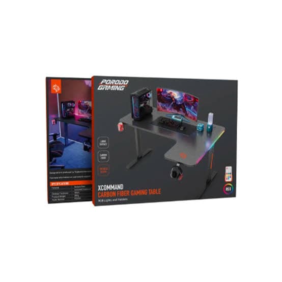 RGB Gaming Desk with Carbon Fiber Surface