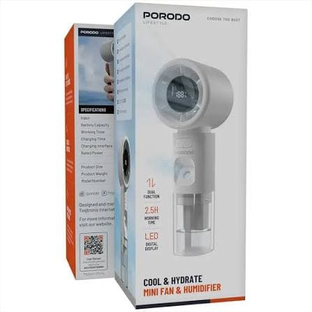 Porodo Cool & Hydrate Mini Fan & Humidifier