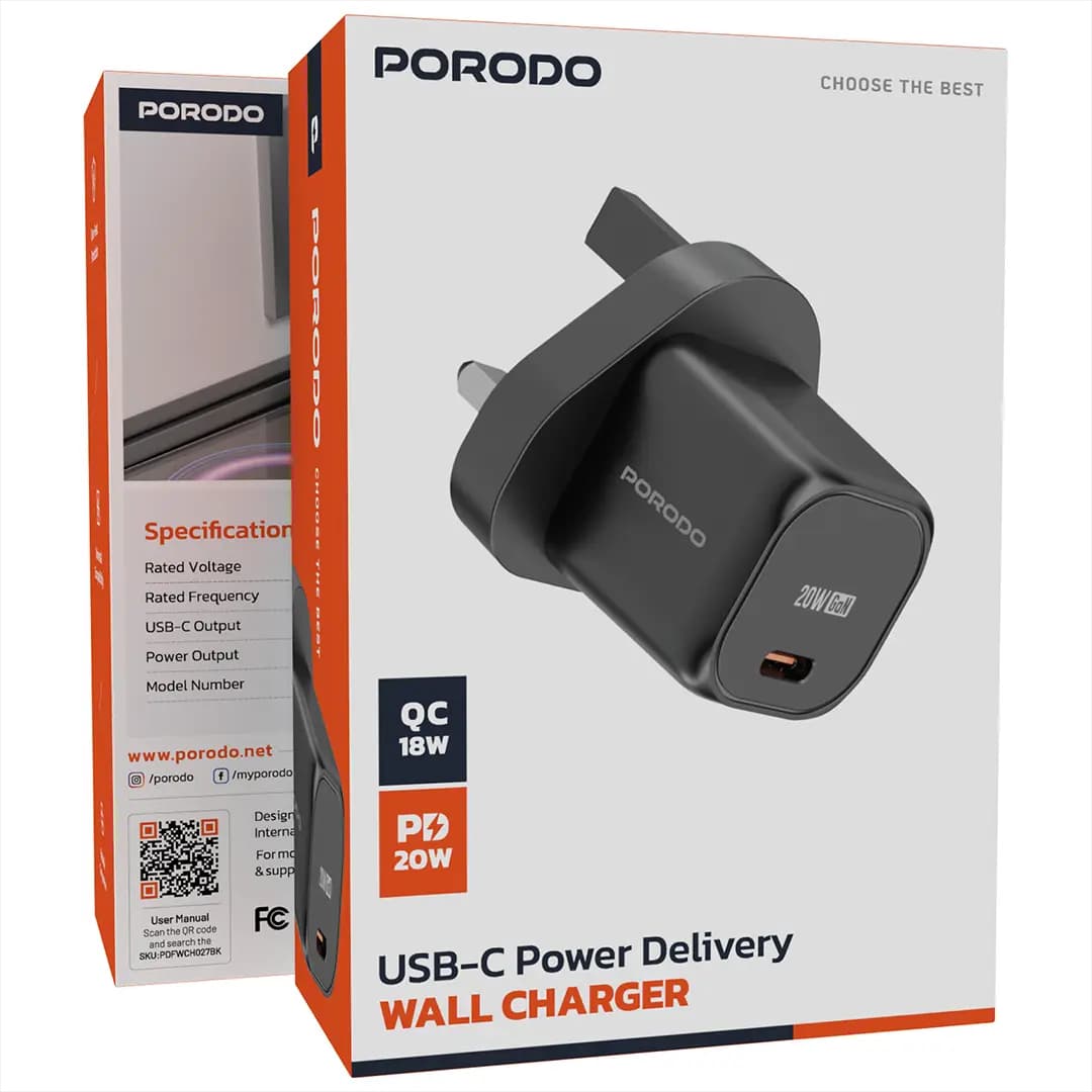 Porodo PD 20W UK Fast Charger