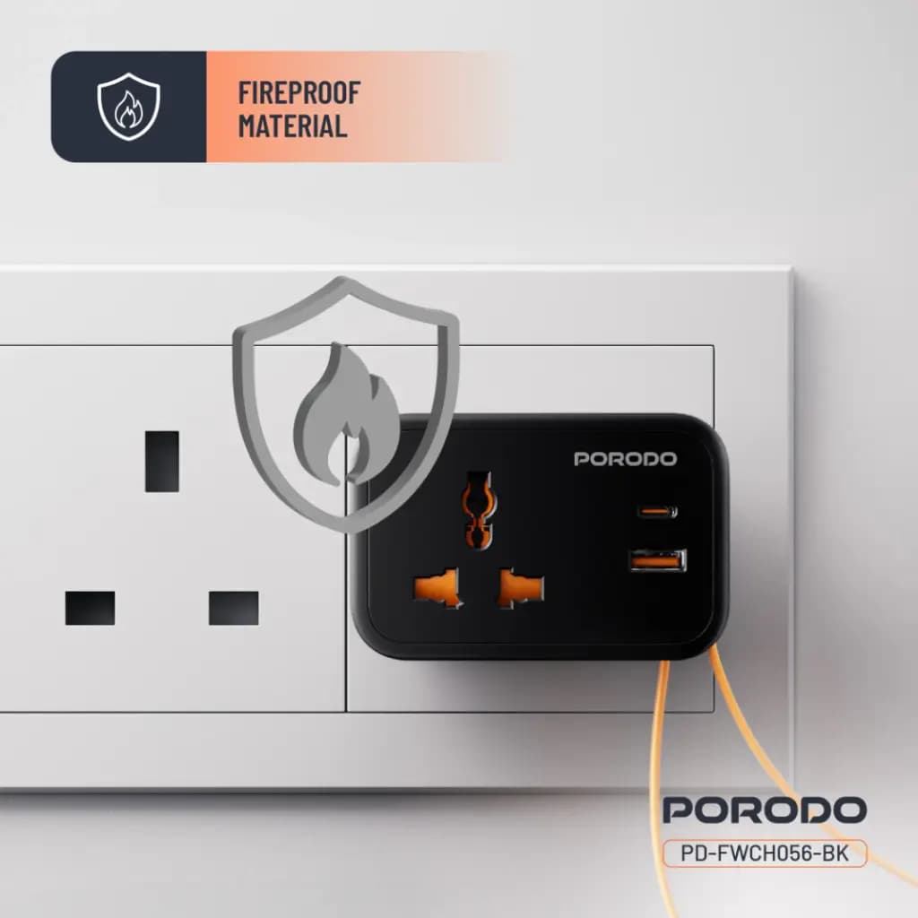 Porodo Universal Wall Socket with USB Ports
