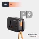 Porodo Universal Wall Socket with USB Ports 6