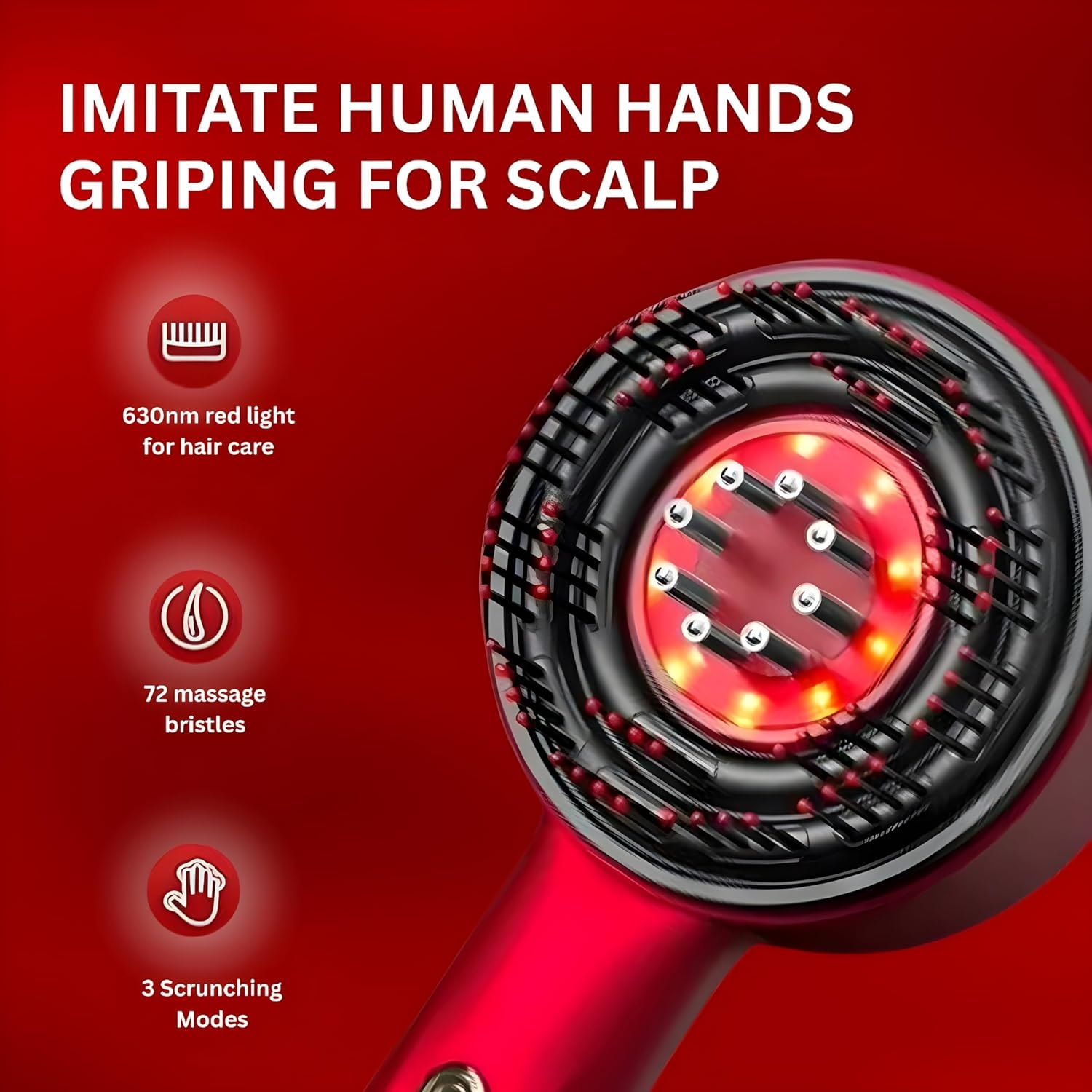 Cordless Scalp Massage Comb with Red Light Therapy 3