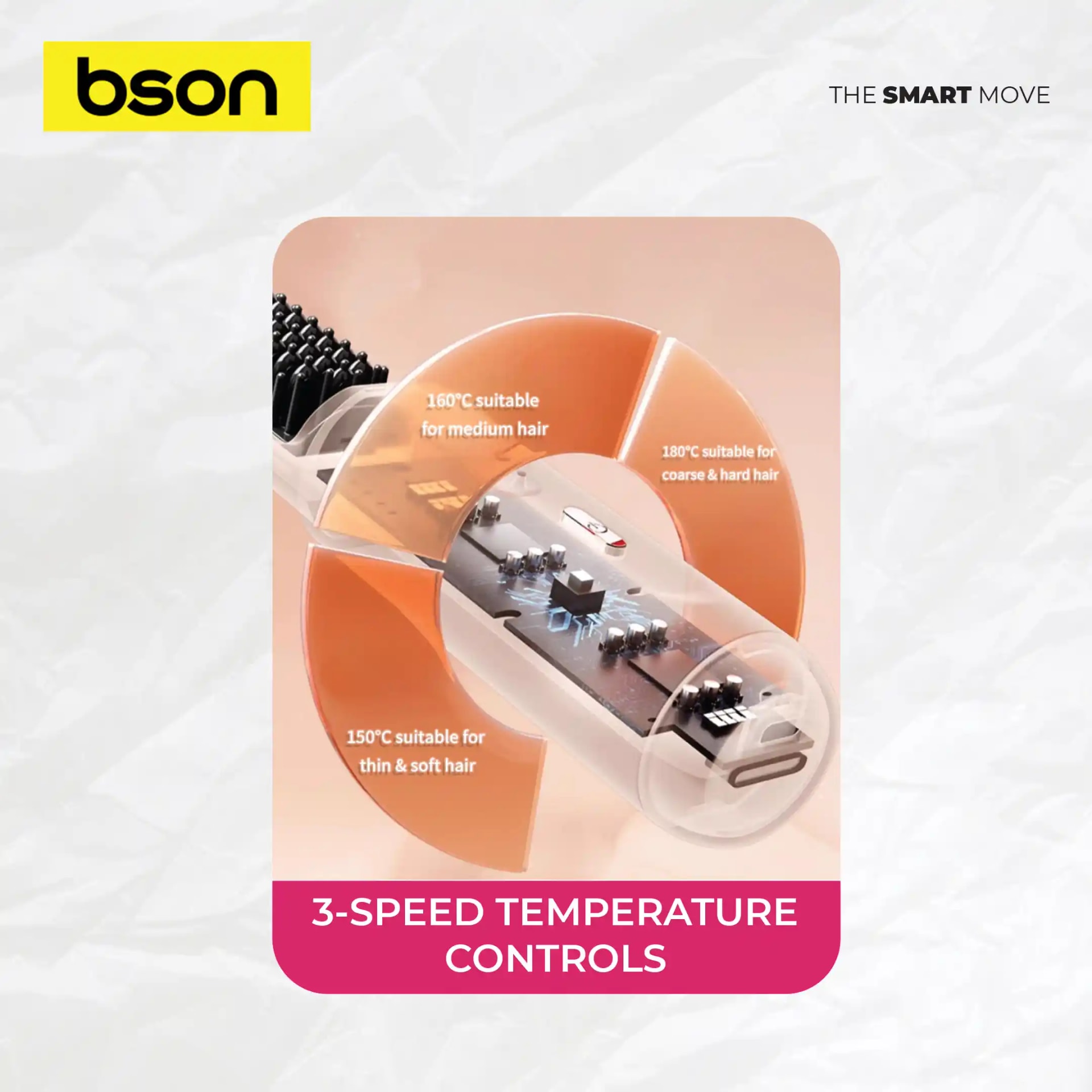 BSON 2-in-1 Cordless Hair Straightener & Curler Comb 4