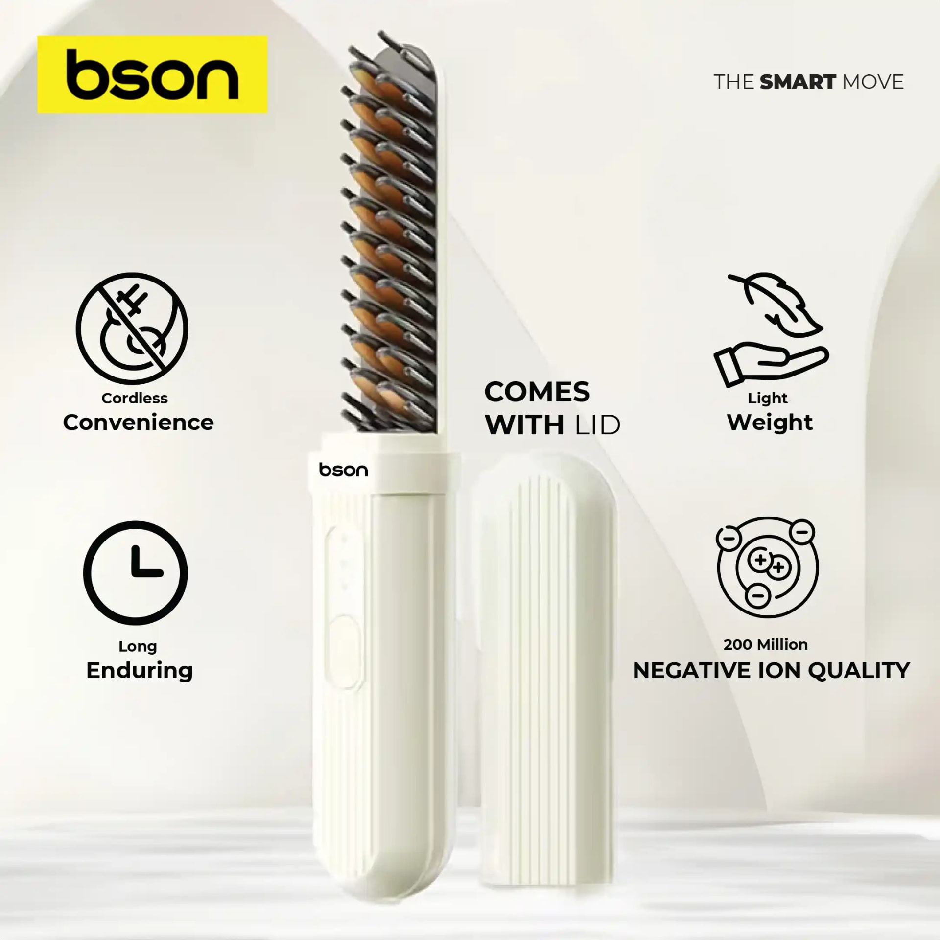 BSON 2-in-1 Cordless Hair Straightener & Curler Comb 5