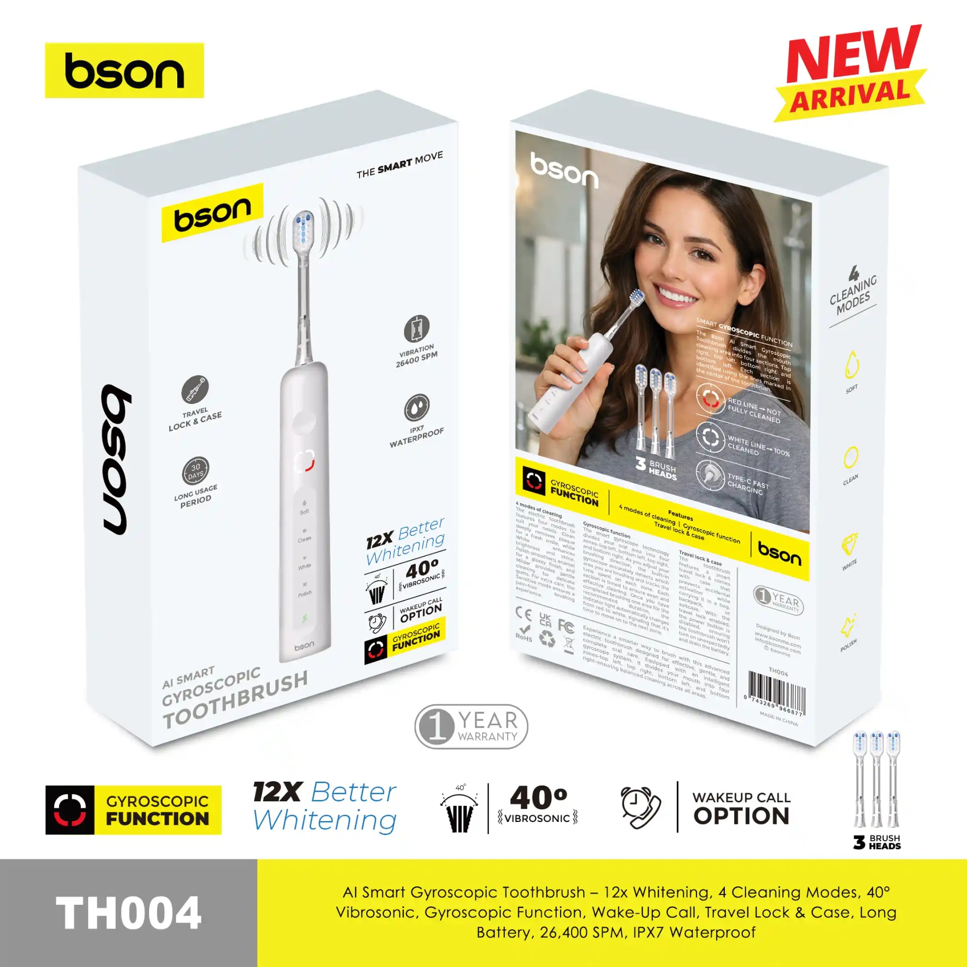 Bson AI Smart Gyroscopic Toothbrush TH004