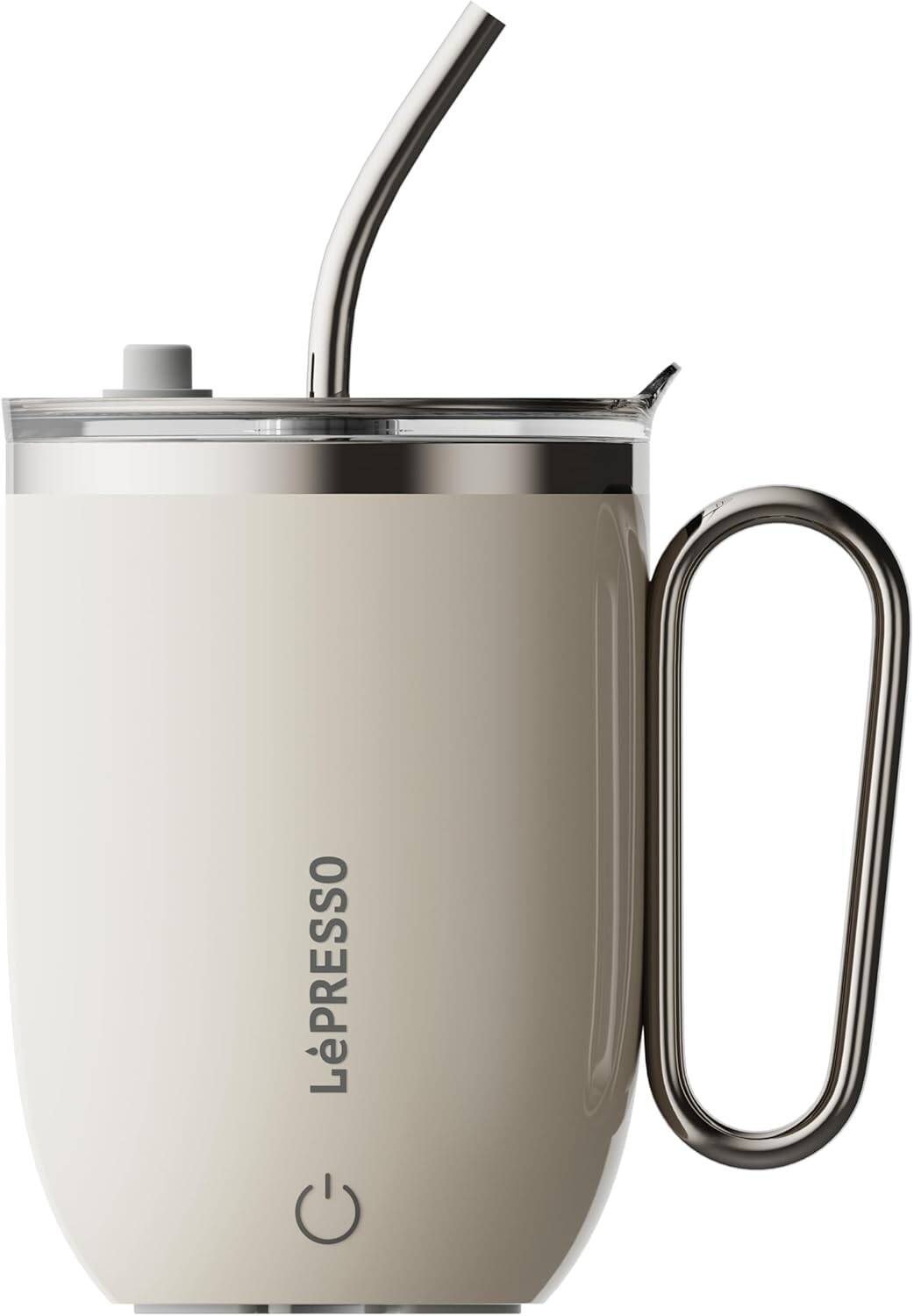 LéPRESSO Pink Insulated Travel Mug with Straw 2
