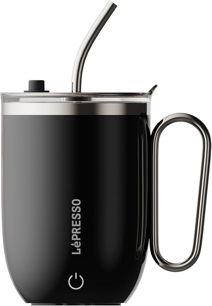 LéPRESSO Pink Insulated Travel Mug with Straw 3