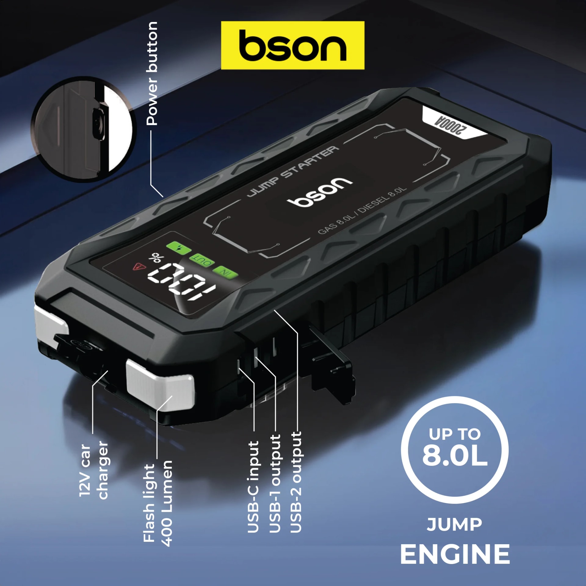 BSON Turbo Kick Jump Starter 16000mAh 4