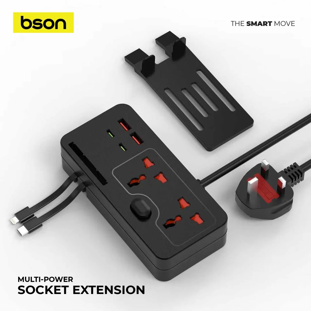 Bson Multi-Power Socket Extension with USB Ports 4