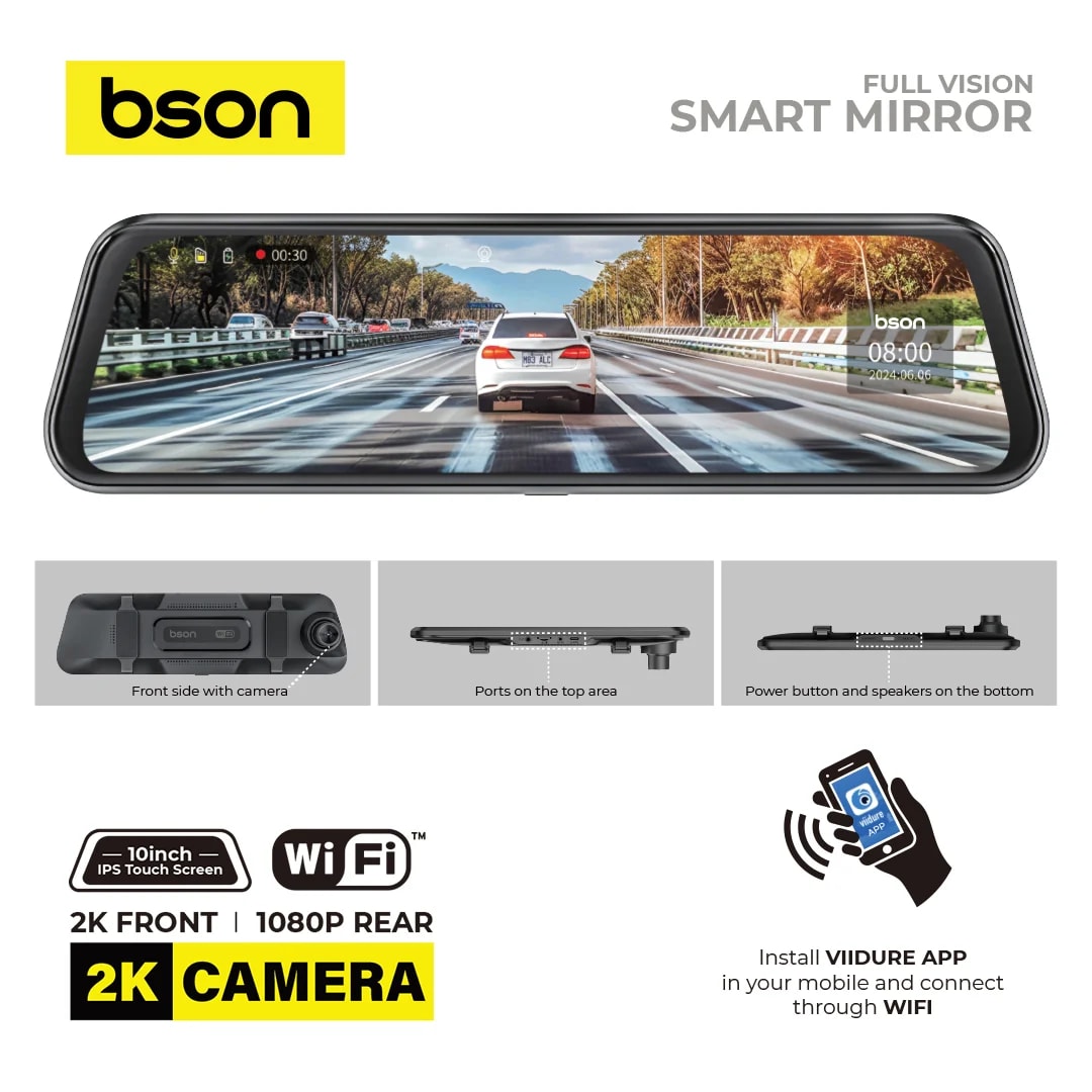 BSON Full Vision Smart Rearview Mirror 3