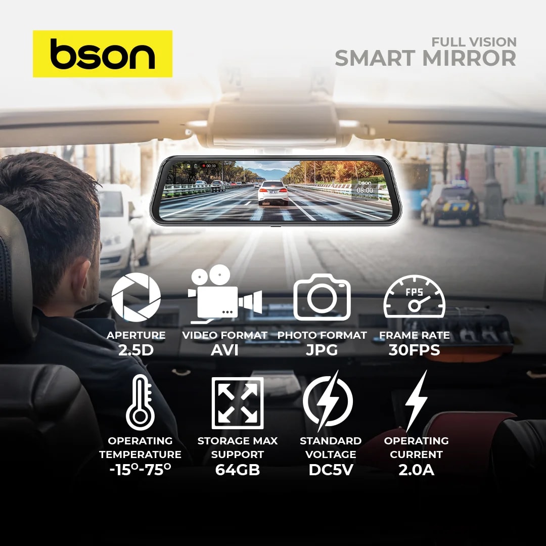 BSON Full Vision Smart Rearview Mirror 4
