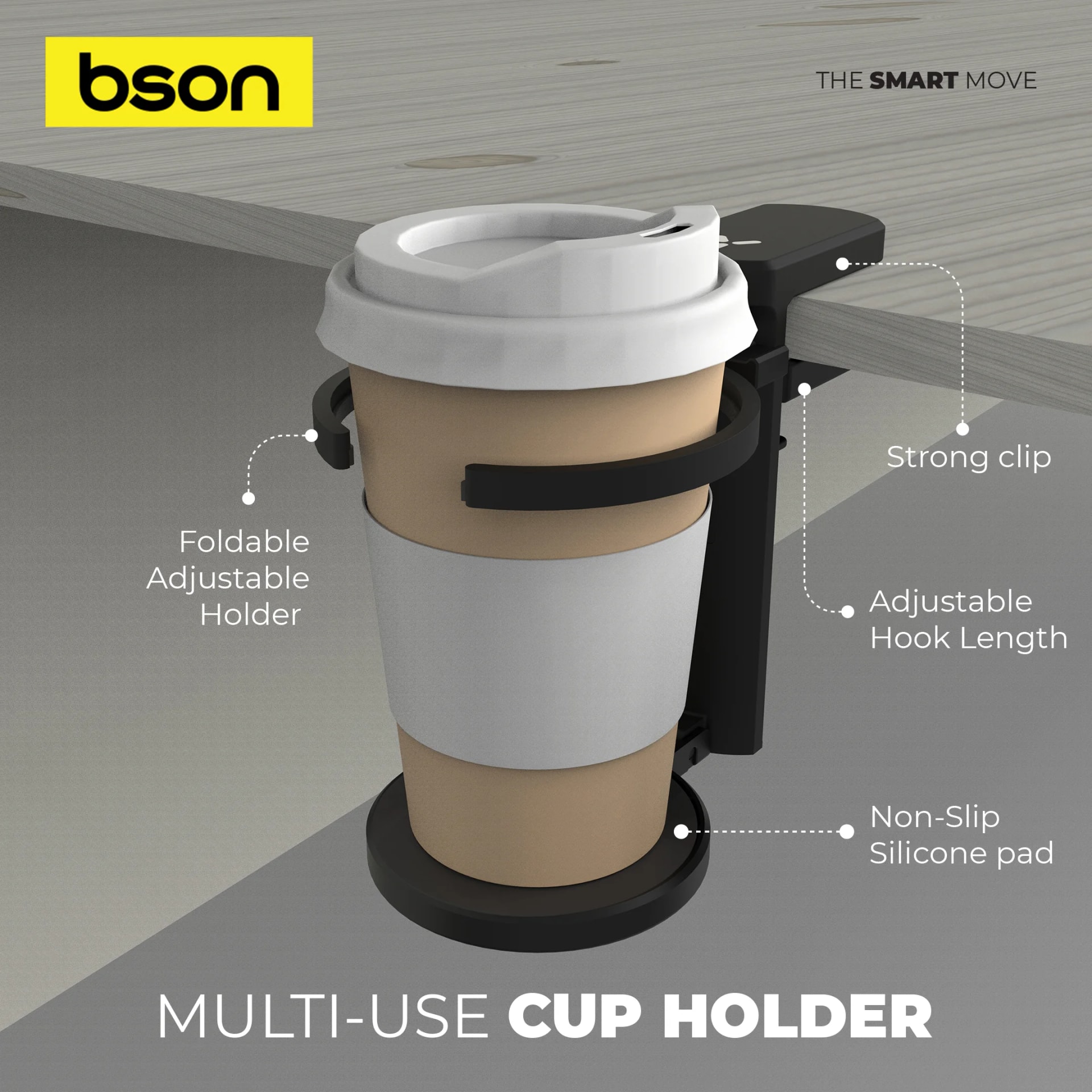 BSON Multi-Use Adjustable Cup Holder 4