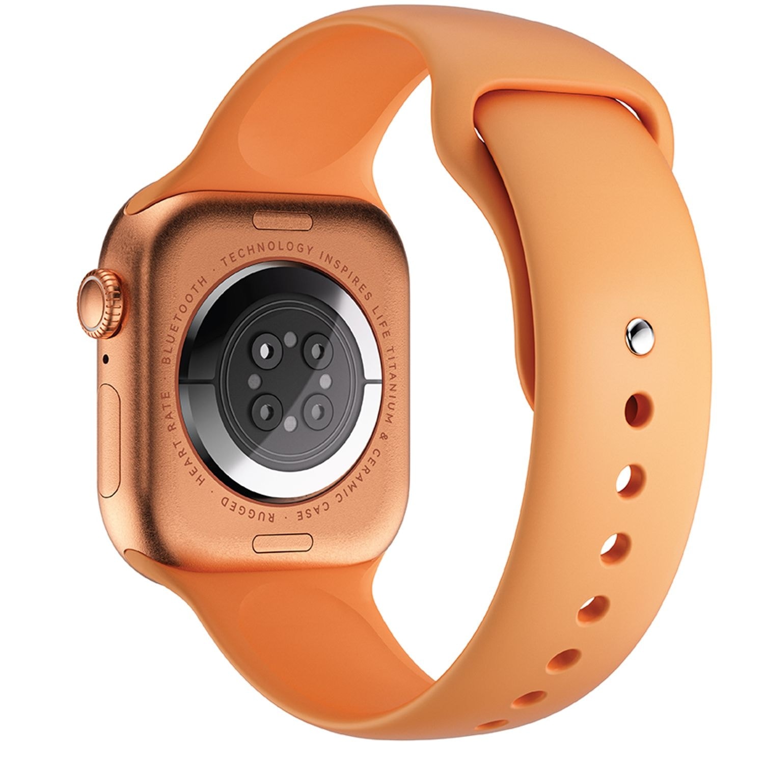 Smartwatch with Orange Strap 3