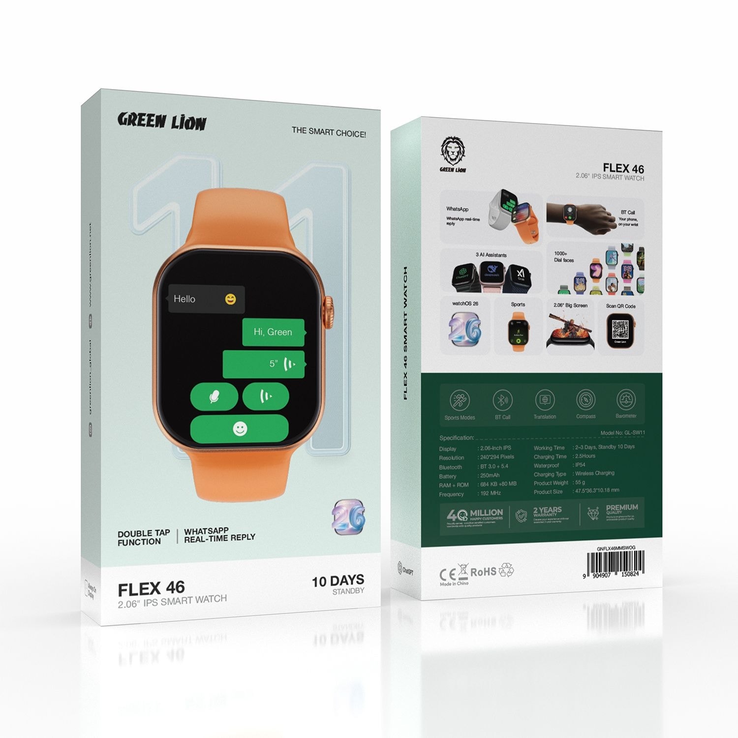 Smartwatch with Orange Strap 4