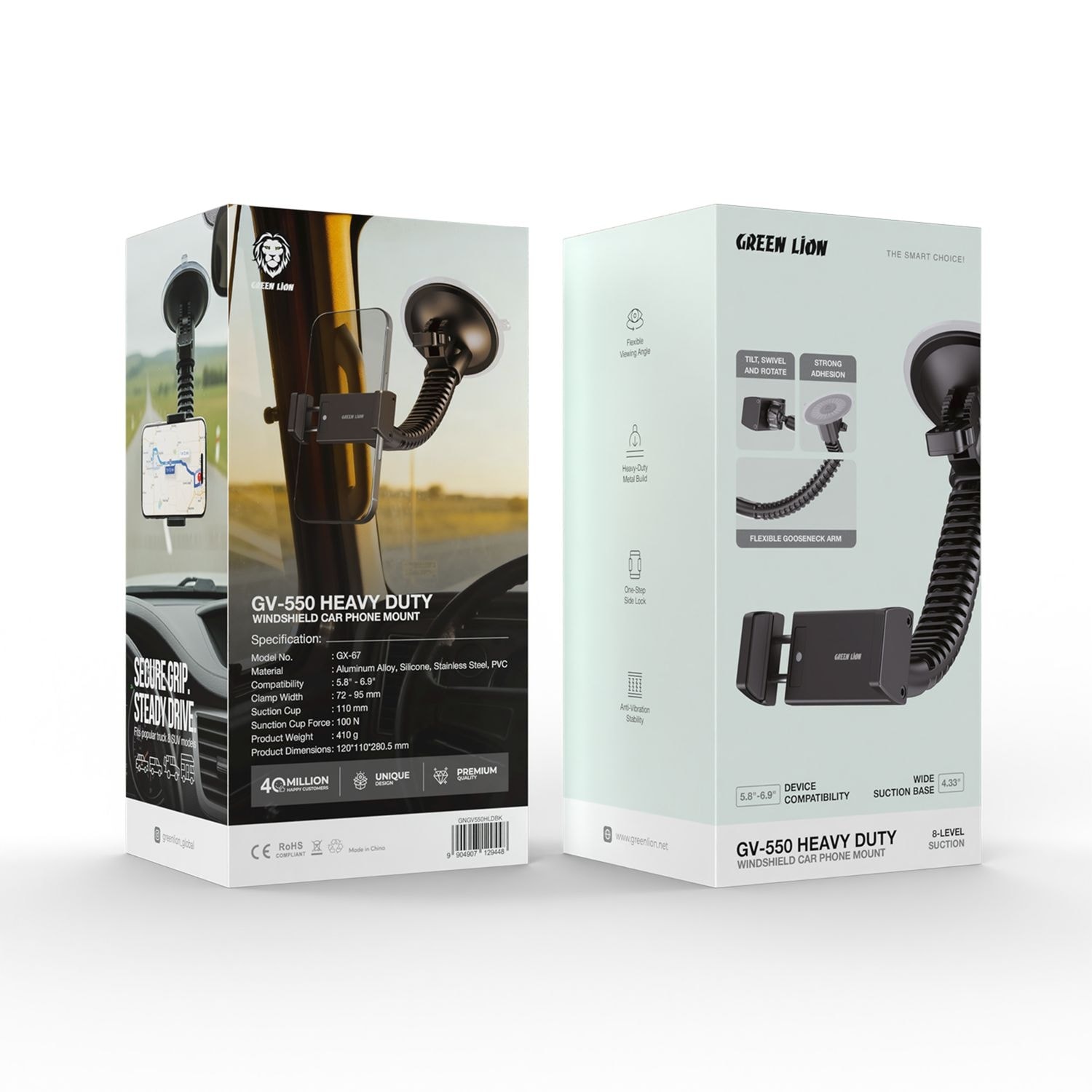 Green Lion Flexible Car Phone Holder with Suction Mount 5