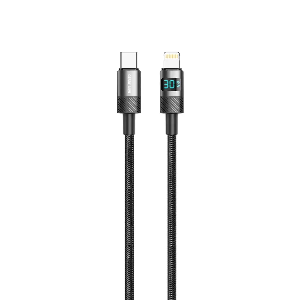 USB-C to Lightning Fast Charging Cable with Power Display