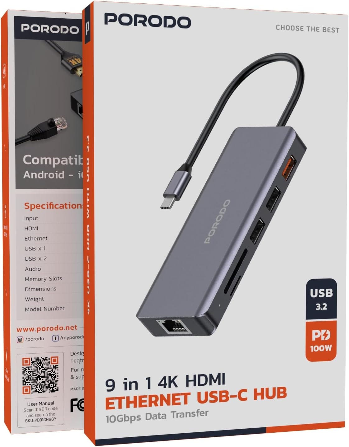PORODO USB-C Multiport Hub Adapter 3