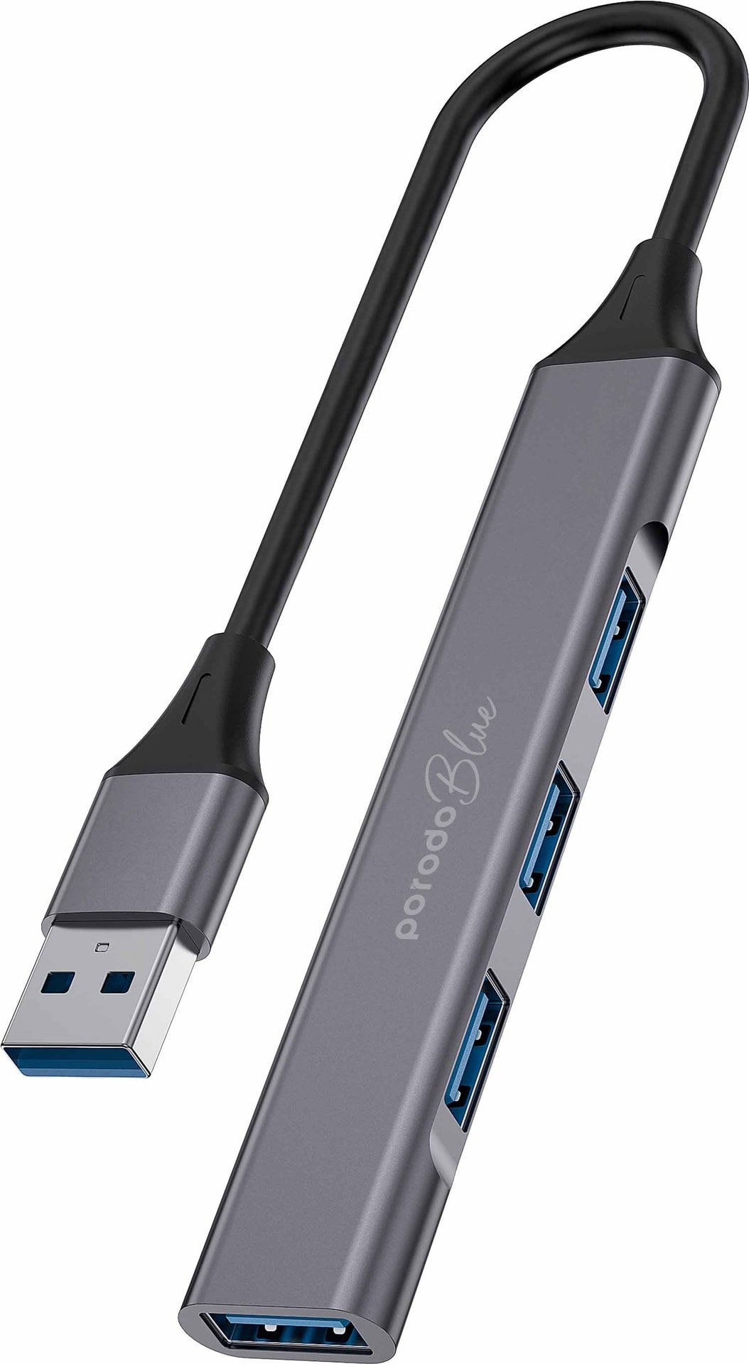 Porodo Blue USB 3.0 Hub with 4 Ports