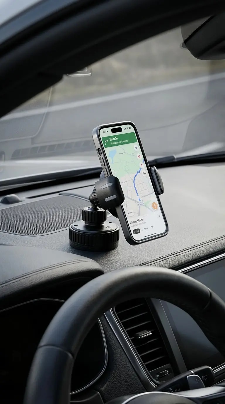 Porodo Blue Car Phone Holder Multi-Surface Mounting 6
