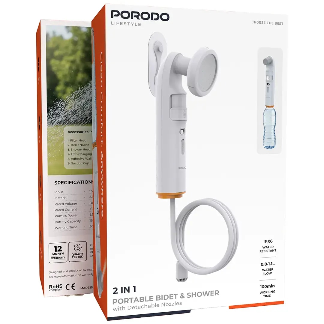 Porodo Lifestyle 2 In 1 Portable Bidet & Shower 4