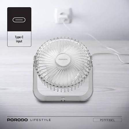 Porodo Lifestyle Portable Transparent Cooling Fan 2