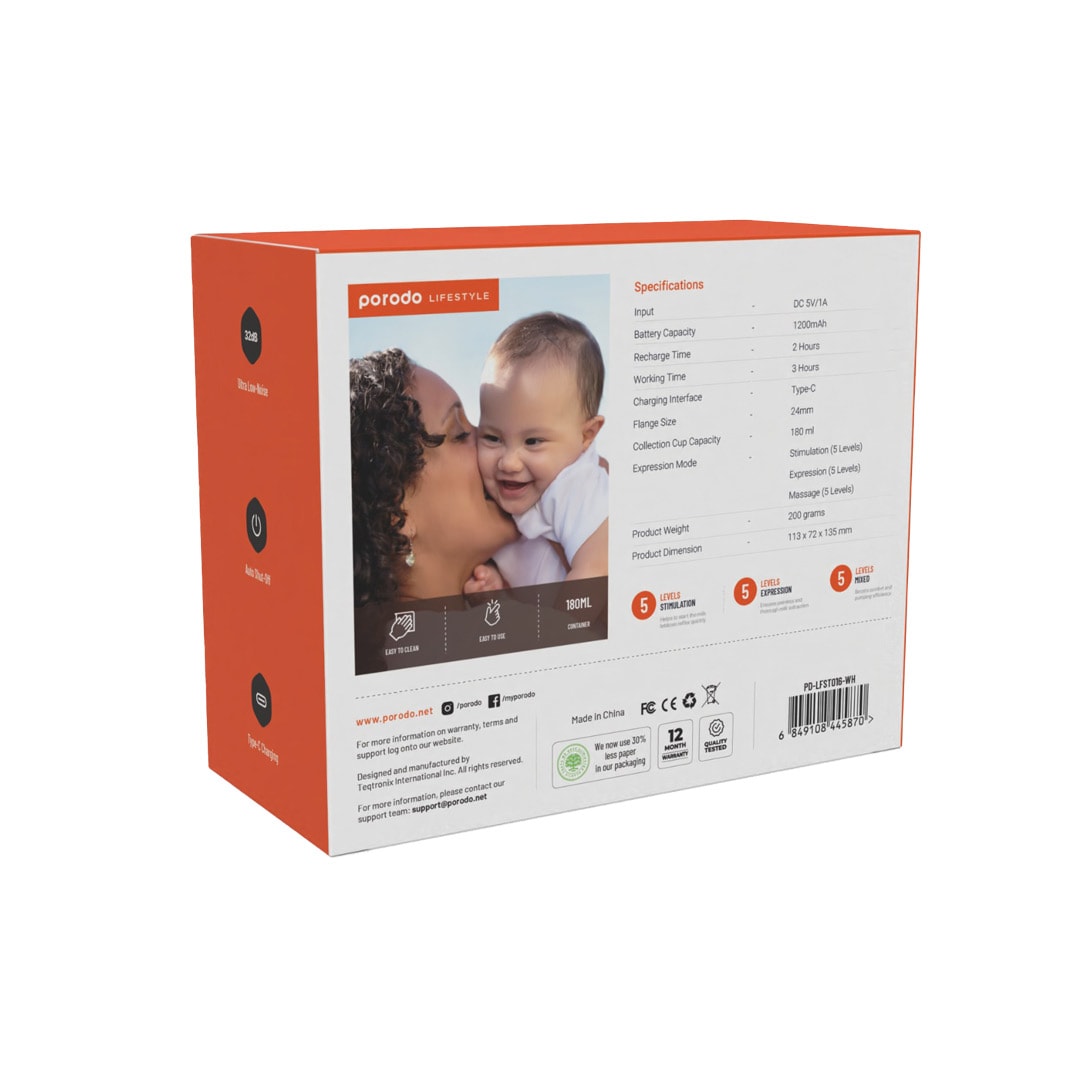Porodo Lifestyle Wearable Motorised Breast Pump 6
