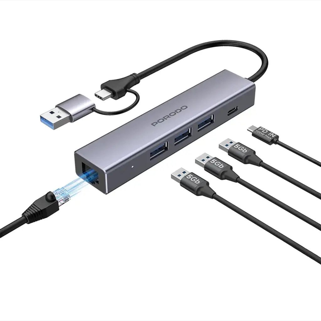 Porodo 5 IN 1 Multi Port Hub 3