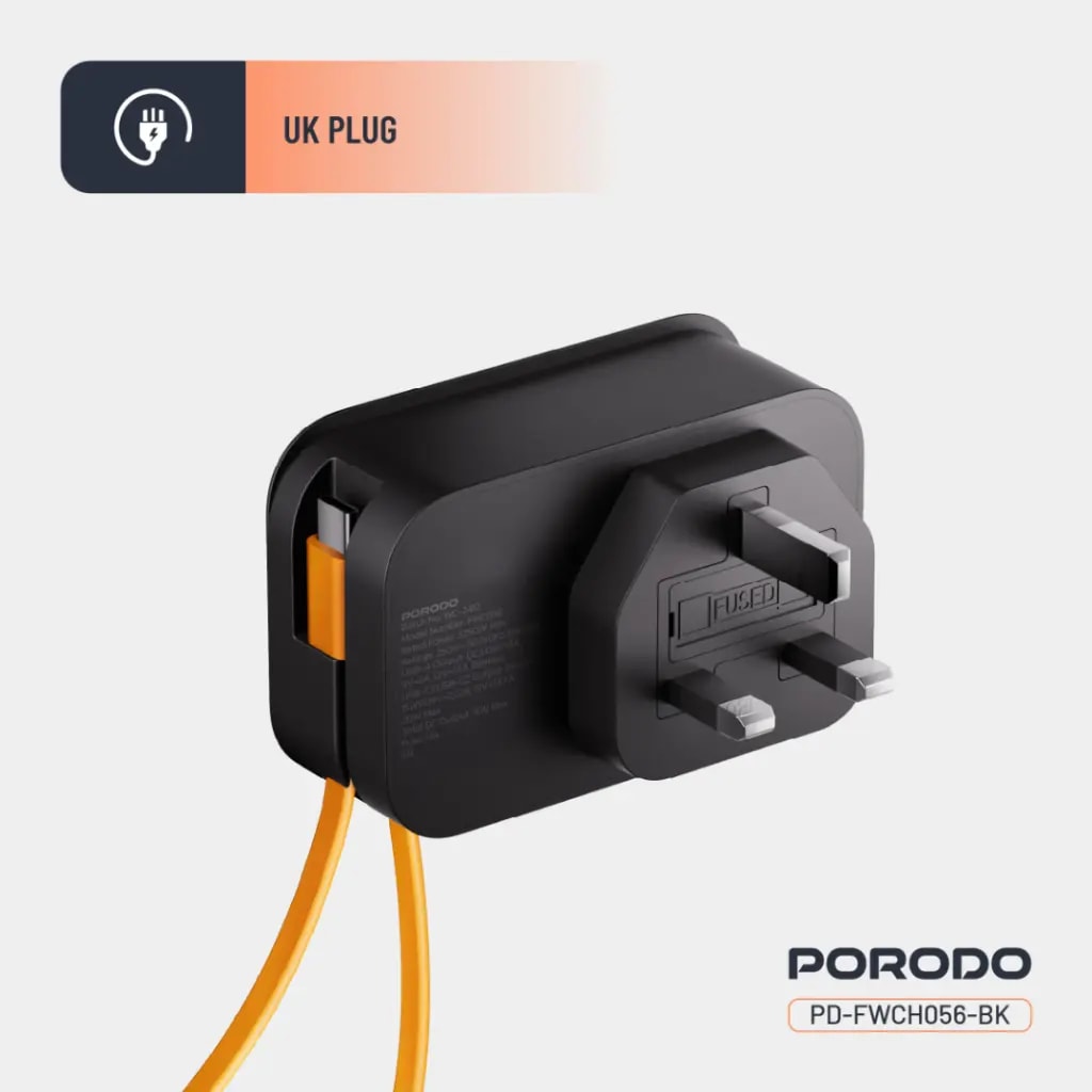 Porodo Universal Wall Socket with USB Ports 7