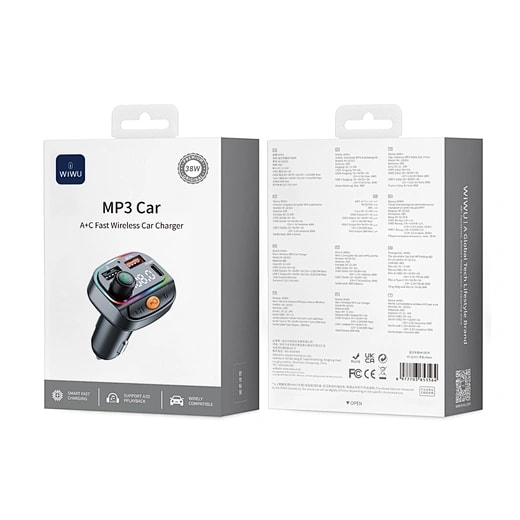 WiWU MP3 Car Charger - Black 2