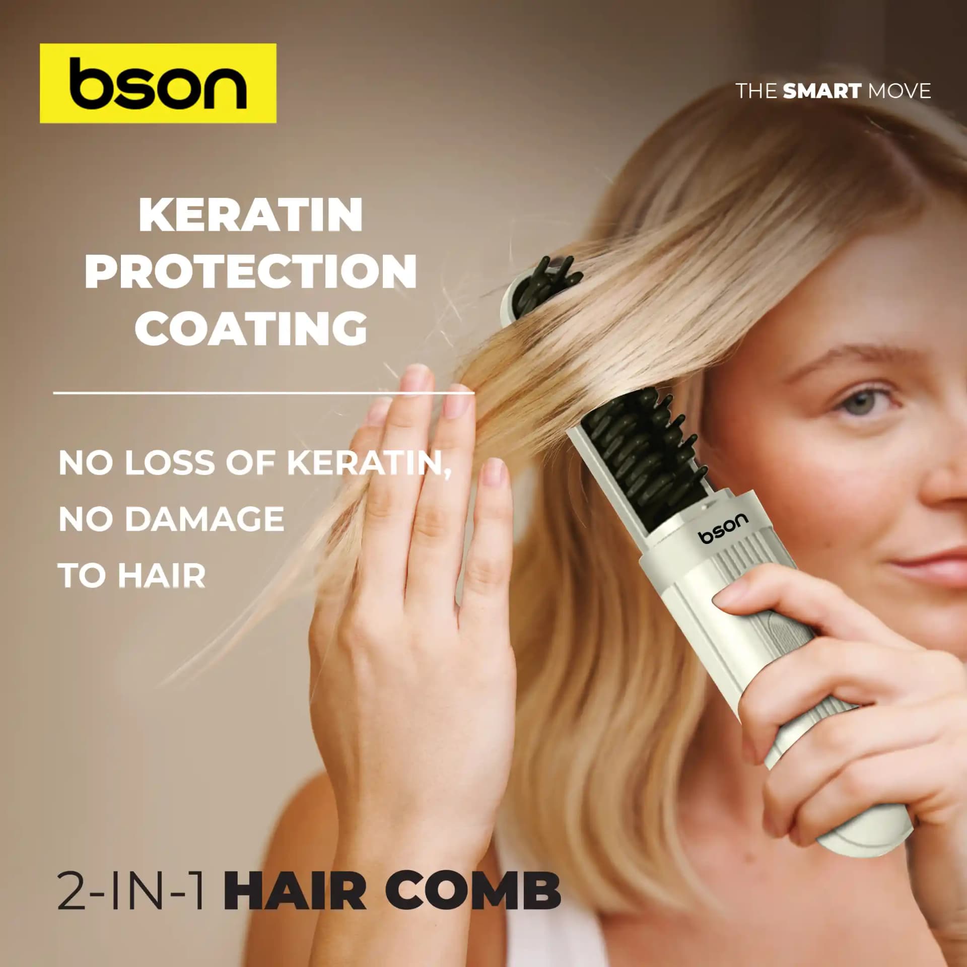 BSON 2-in-1 Cordless Hair Straightener & Curler Comb