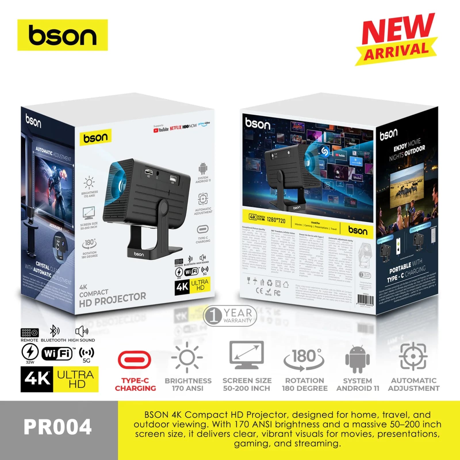 BSON Mini Portable Projector