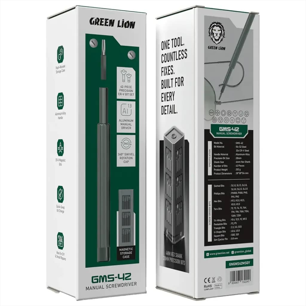 Precision Screwdriver Bit Set with Rotating Stand