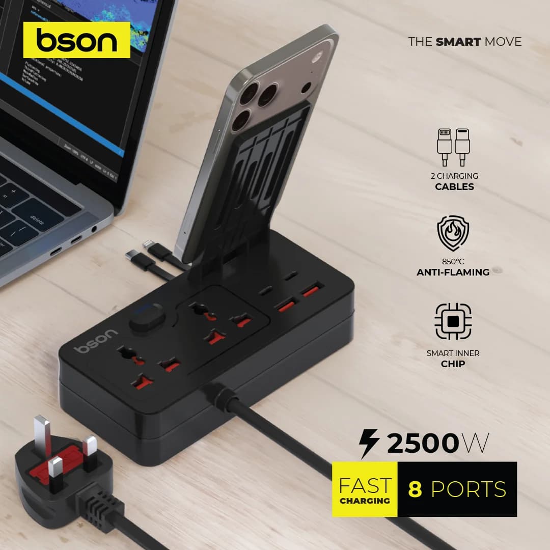 Bson Multi-Power Socket Extension with USB Ports