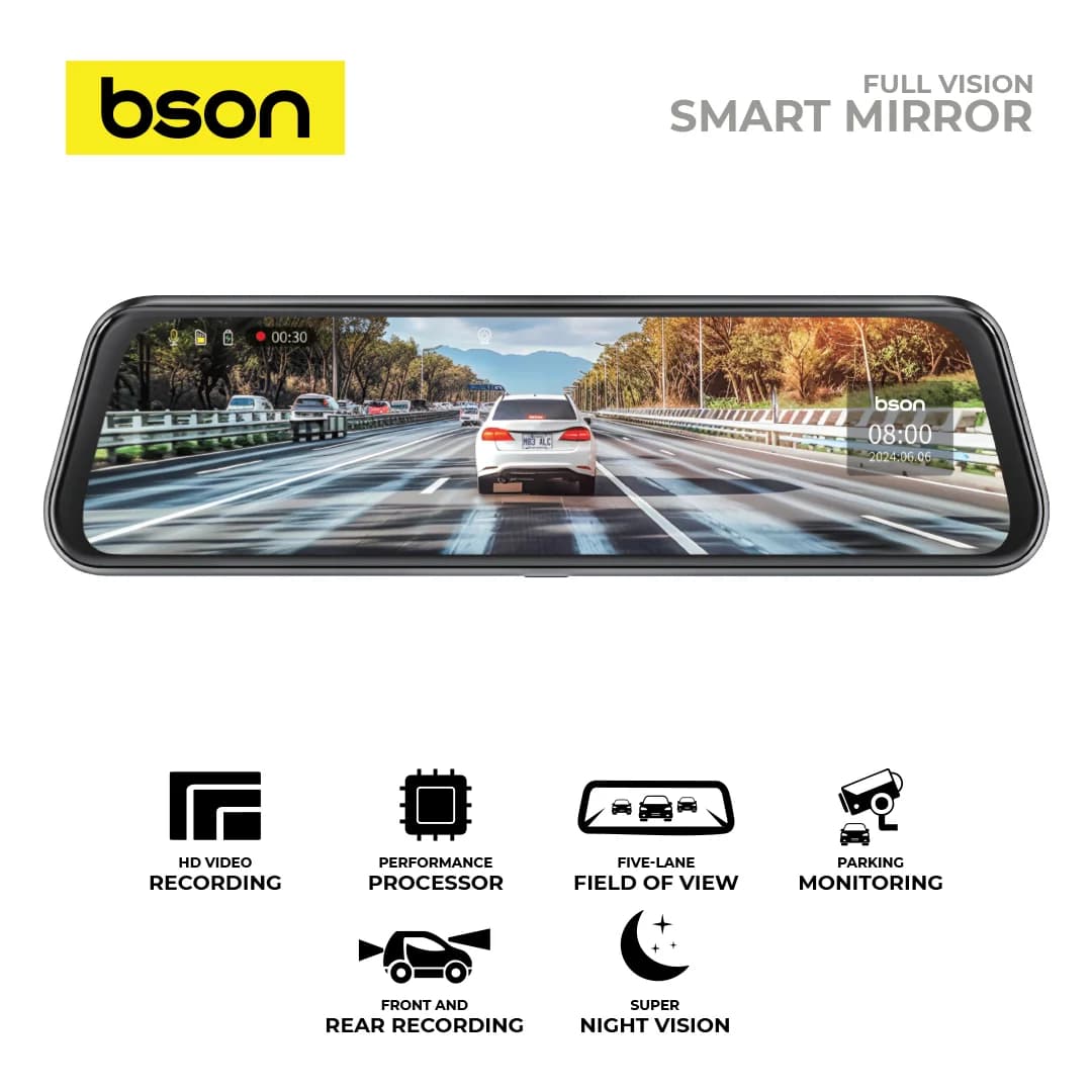 BSON Full Vision Smart Rearview Mirror