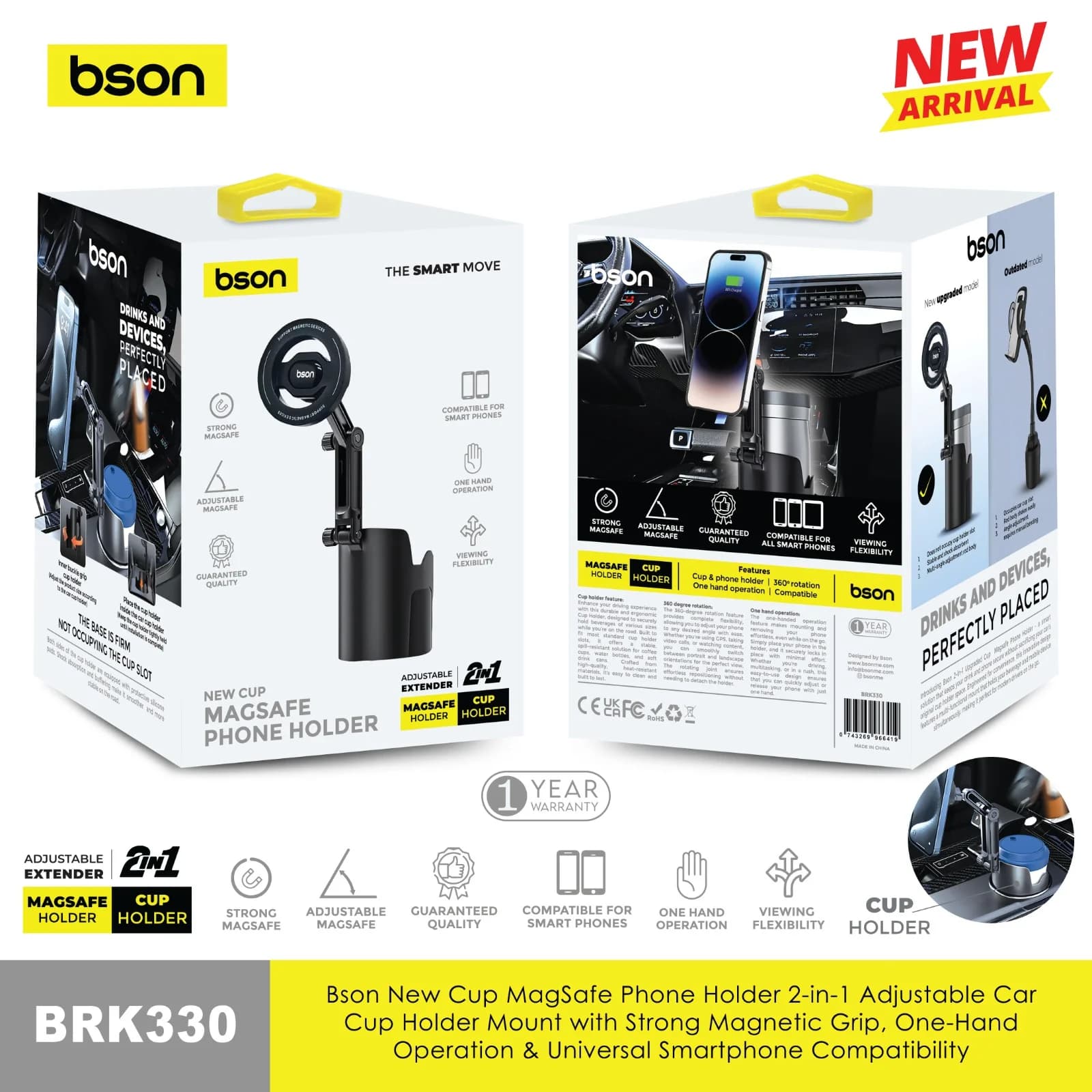 Bson New Cup MagSafe Phone Holder 2-in-1