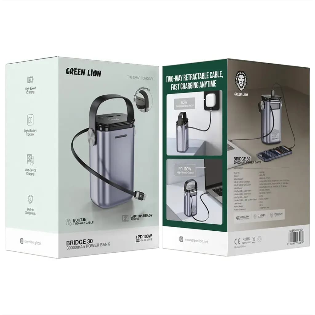 Green Lion BRIDGE 30 30000mAh Power Bank PD 100W