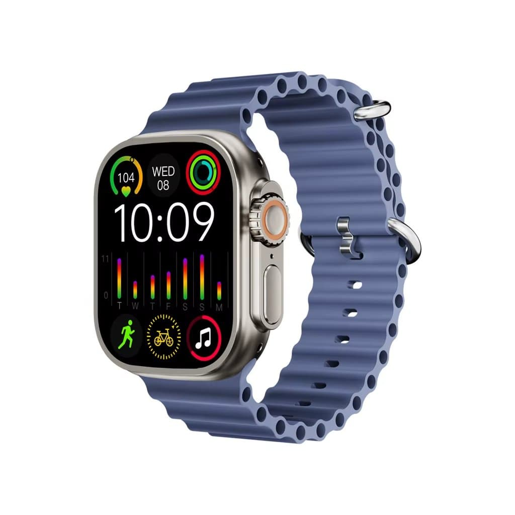 Smartwatch with Black Silicone Strap