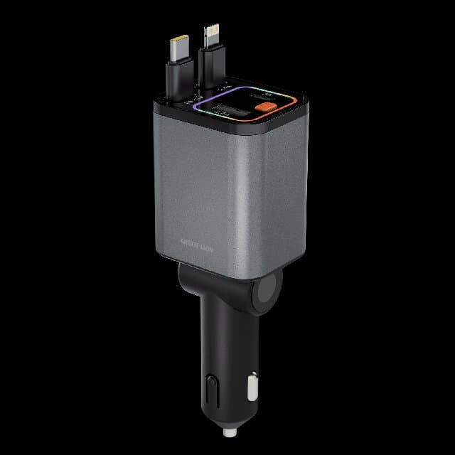 Car Charger with USB-C and Lightning Connectors