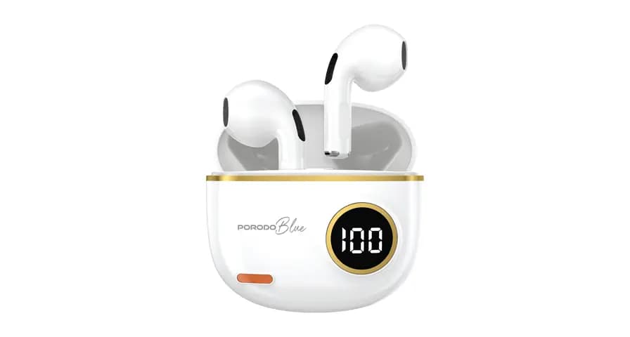 Porodo Blue Wireless Earbuds with Charging Case