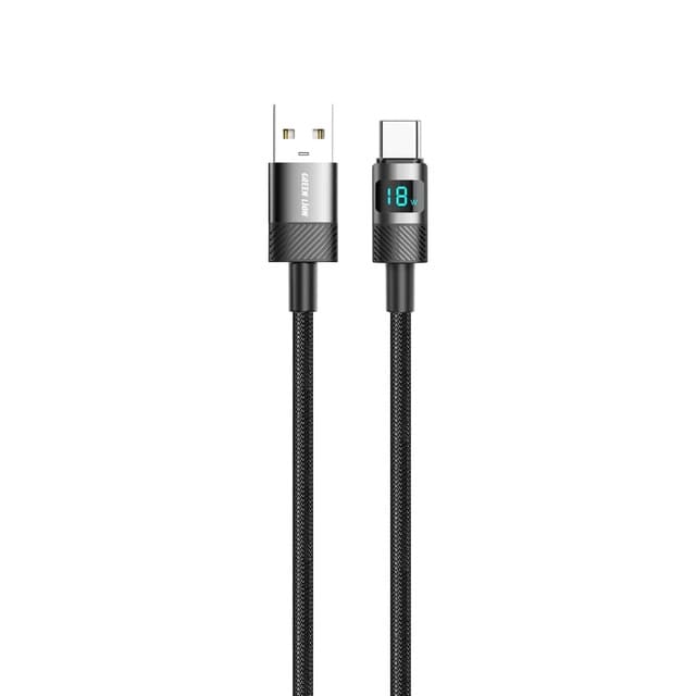USB-A to USB-C Fast Charging Cable with Power Display