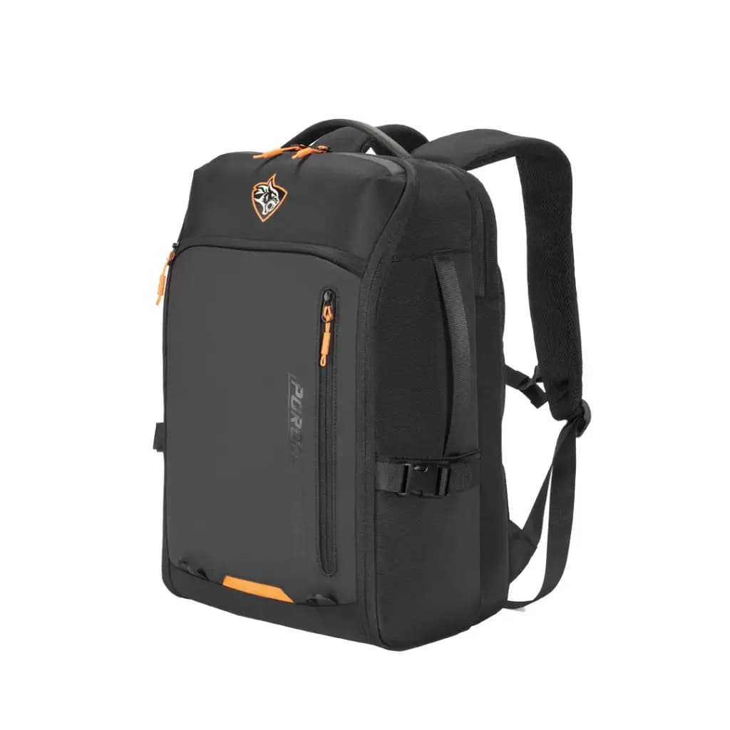 Black Durable Backpack with Multiple Compartments