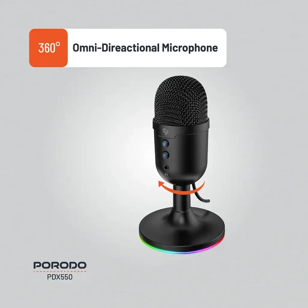 USB Desktop Microphone with RGB Base