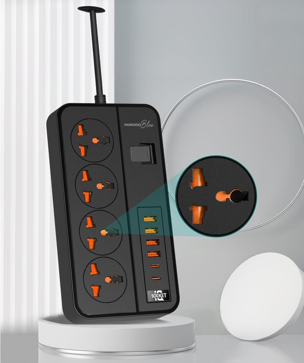 Porodo Blue Power Strip with USB Charging Ports