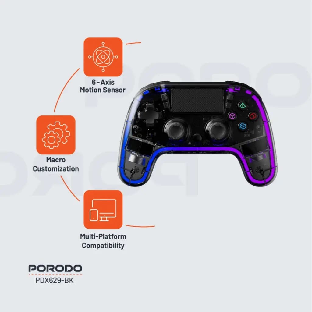 Wireless Gaming Controller with RGB Lighting