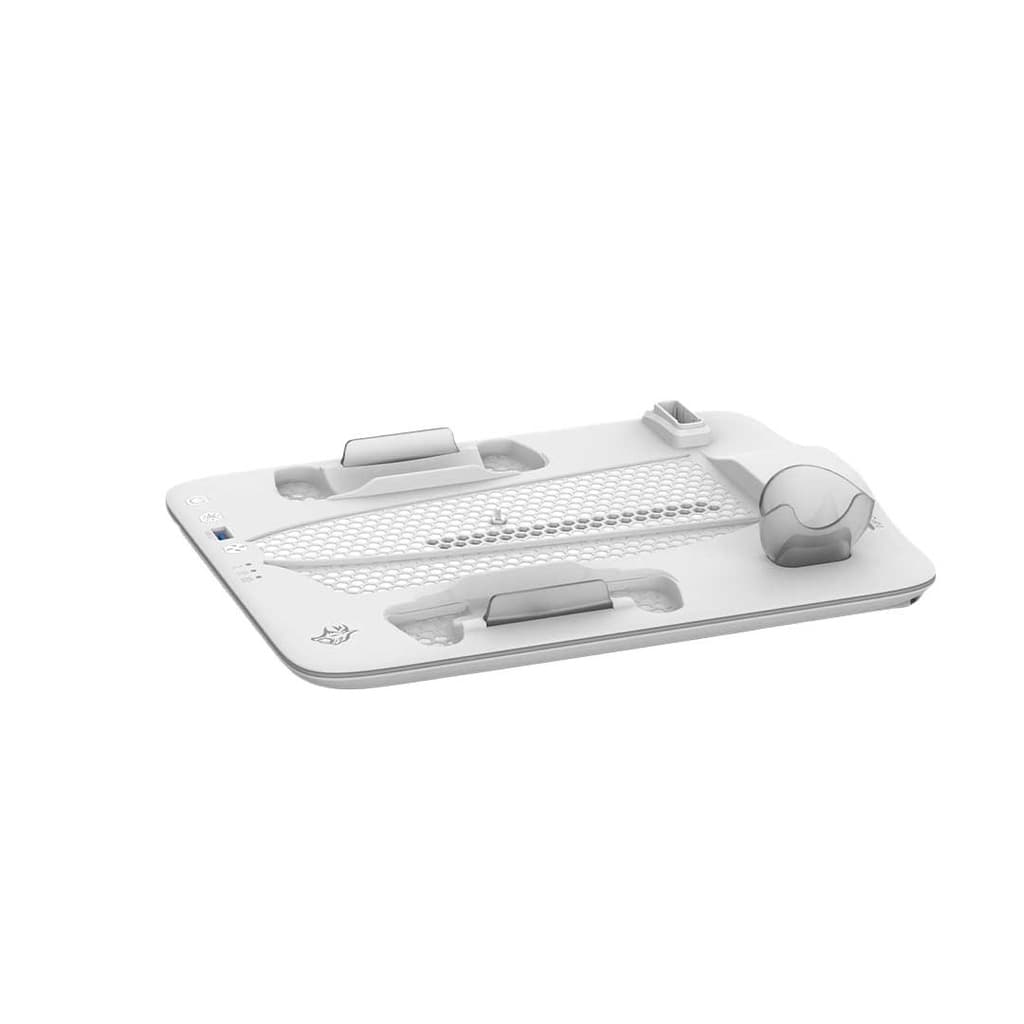 White Gaming Console Cooling Stand with Controller Holder