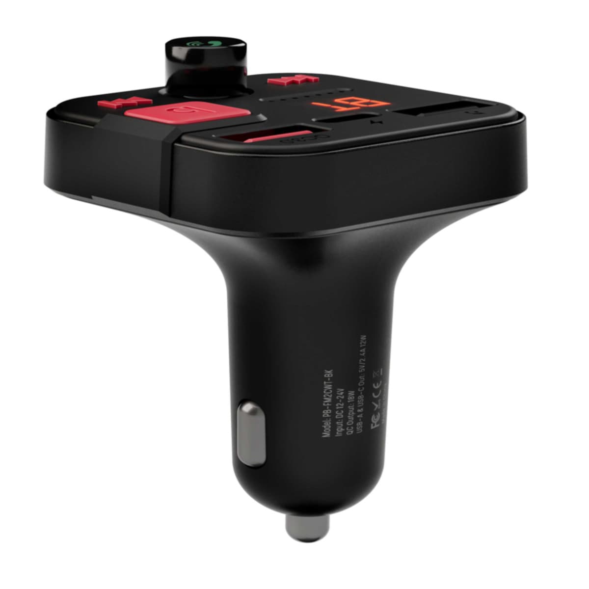 Porodo Blue Bluetooth Car Charger FM Transmitter