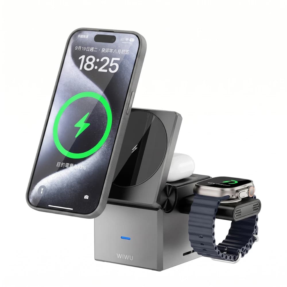 3-in-1 Wireless Charging Station with USB Hub